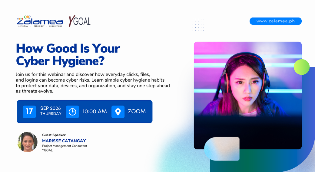 Cyber Hygiene for HR and Finance Professionals webinar banner.